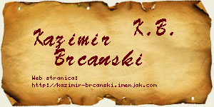 Kazimir Brcanski vizit kartica